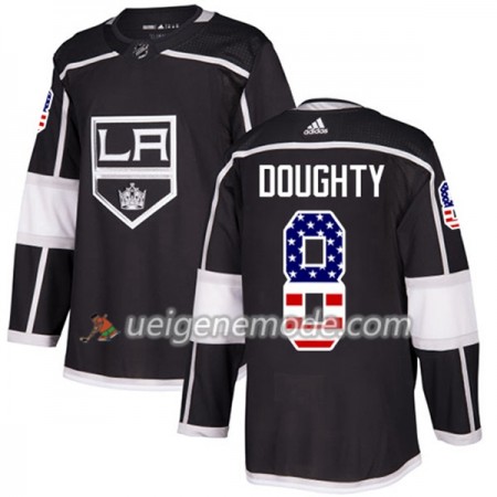 Herren Eishockey Los Angeles Kings Trikot Drew Doughty 8 Adidas 2017-2018 Schwarz USA Flag Fashion Authentic